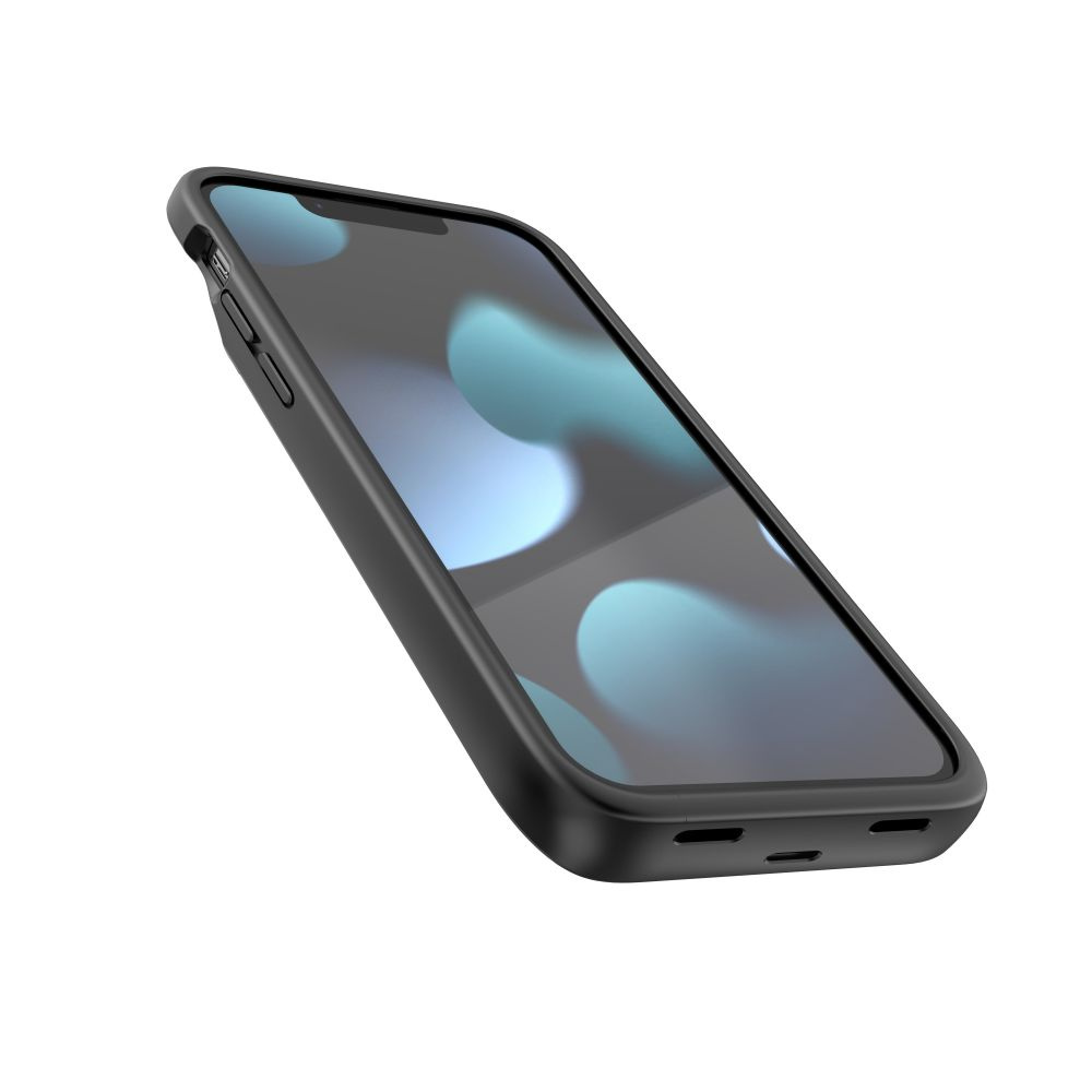 Iphone 12 Mini / 13 Mini Hülle Mit 4700mah Powercase Powerbank – Schwarz