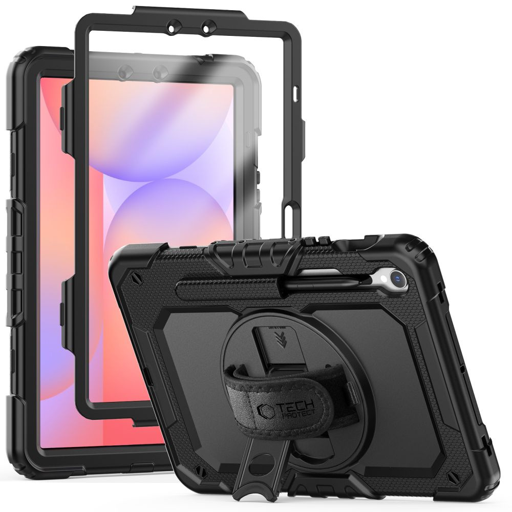 Schutzhülle Mit Ständer Und Trageschlaufe Für Samsung Galaxy Tab S9 Fe 10,9'' X510 / X516b Solid360 – Schwarz