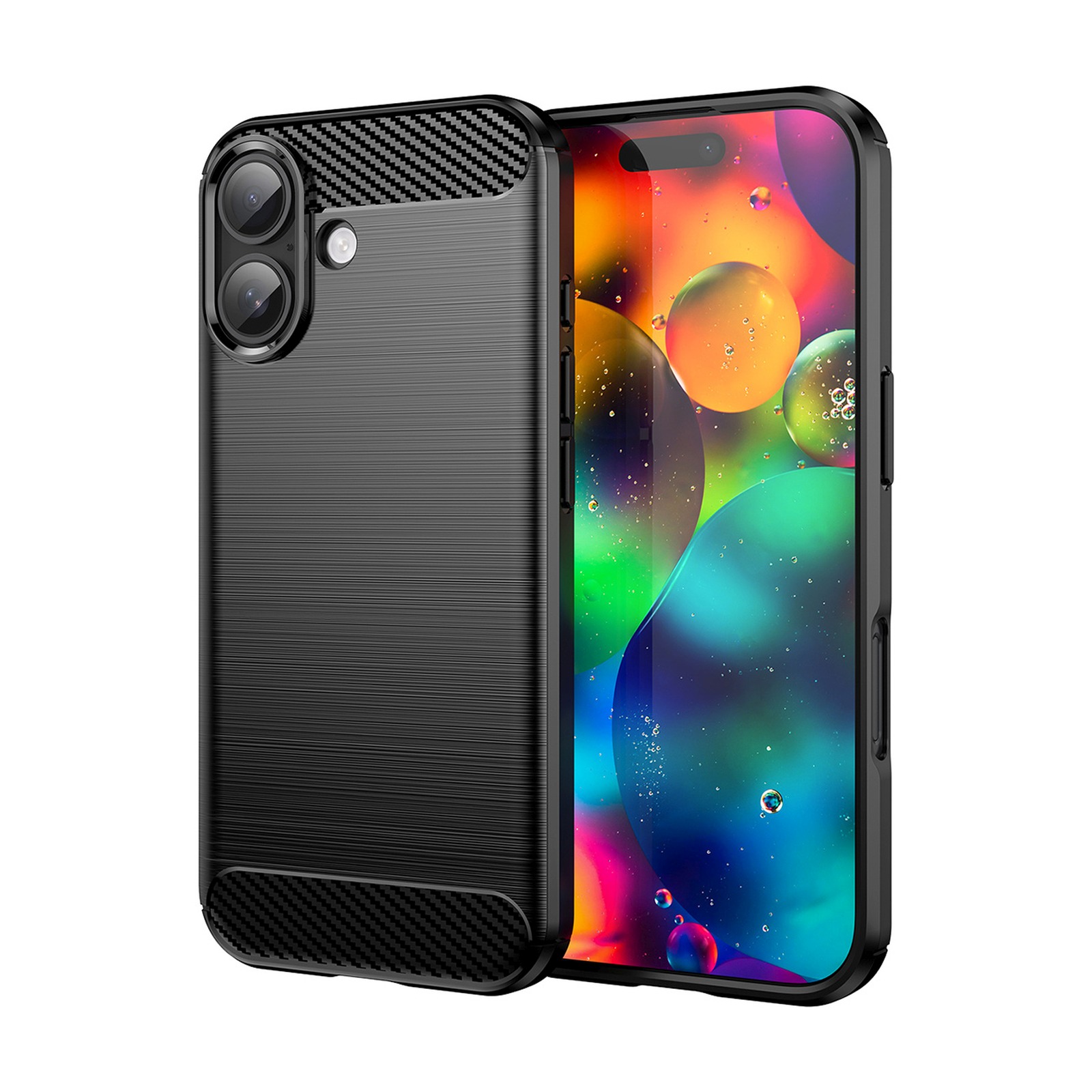 Iphone 17 Carbon-hülle – Schwarz