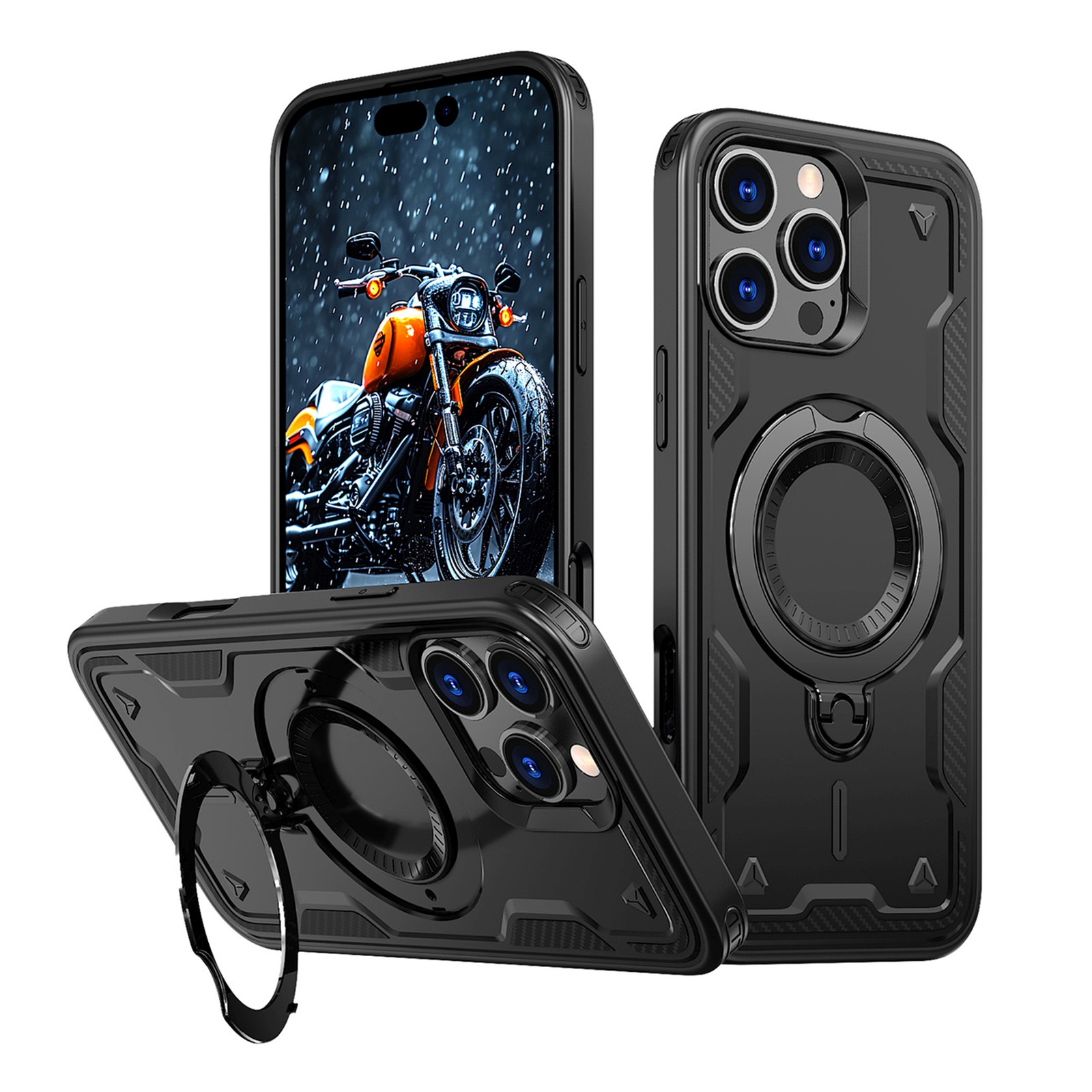 Iphone 16 Pro Hybrid Armor Trendy Magsafe Hülle – Schwarz