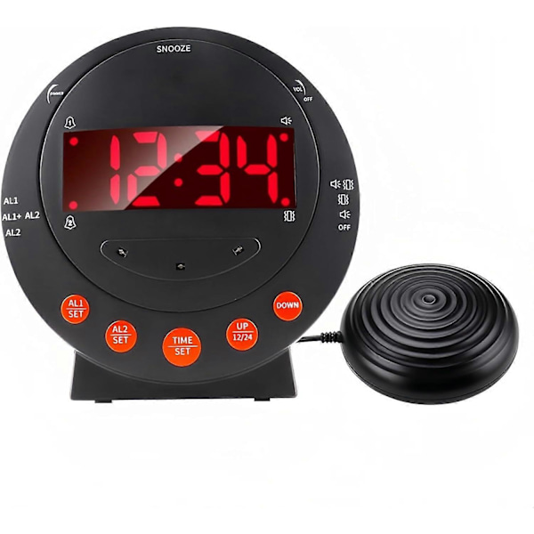 Schallknall-wecker, Super Lauter Vibrations-doppelwecker, Digitaler Wecker Mit Bettvibrator -