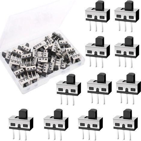 50 Stück Mini-schiebeschalter, 3-polig, 2 Positionen, 1p2t Spdt, Vertikaler Schiebeschalter, Mikro-wechselstrom 125 V, 2 A, 5 Mm