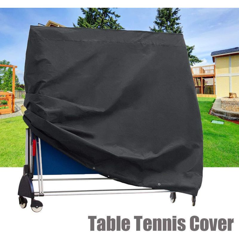Schutzhülle Für Tischtennisplatten, 210d Oxford-gewebe, 165 X 70 X 185 Cm, Schwarz
