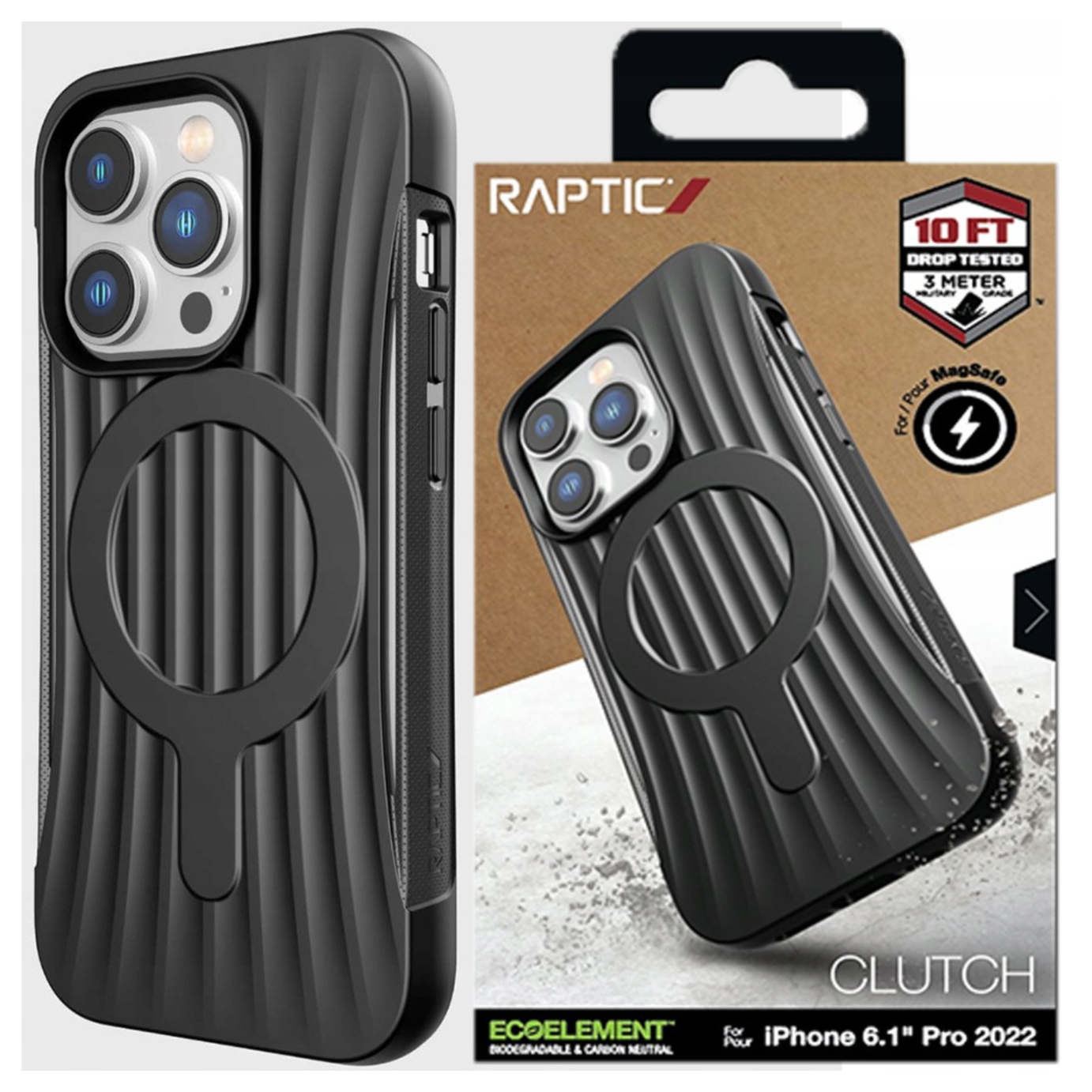 Raptic X-doria Clutch Built Case Iphone 14 Pro Mit Magsafe-rückseite, Schwarz