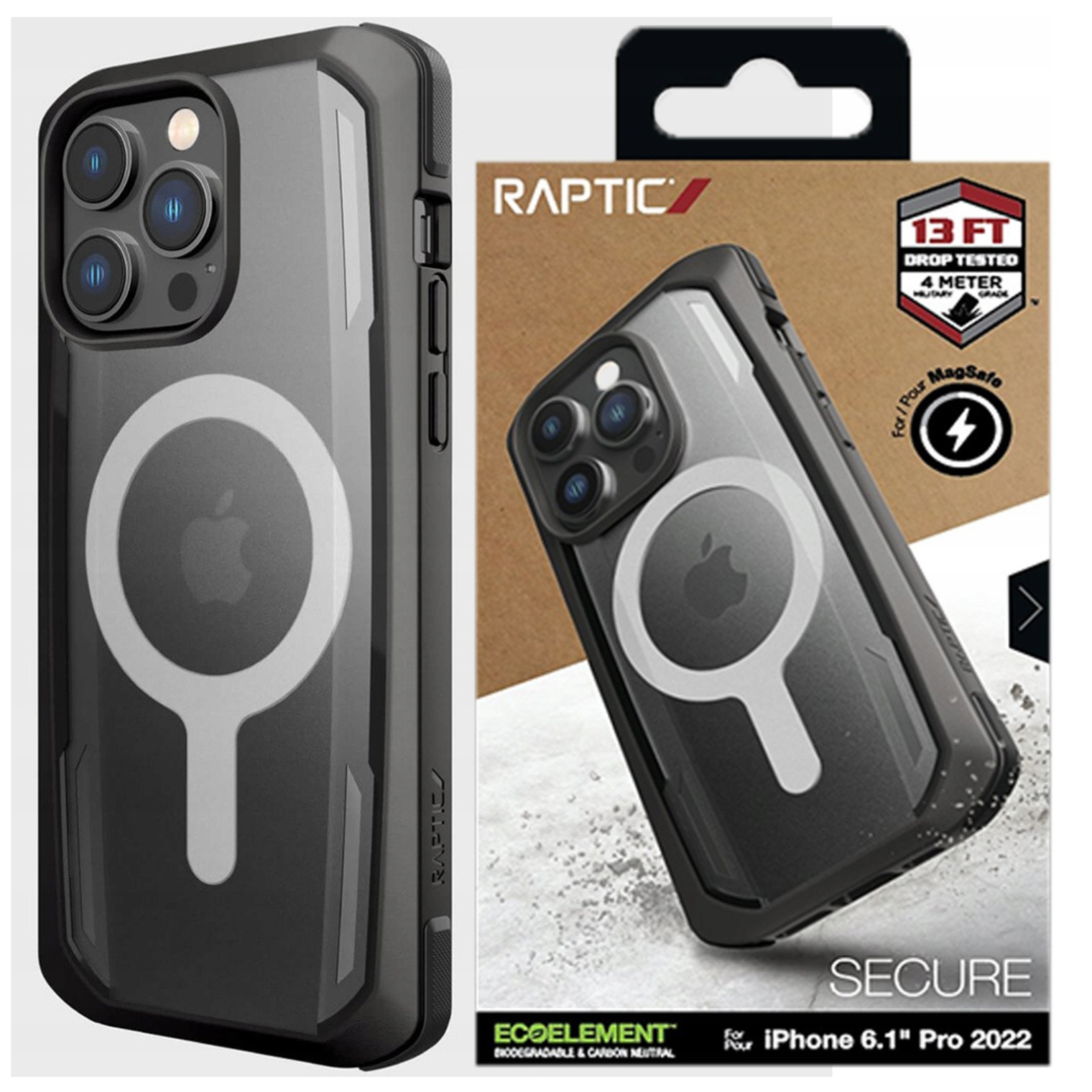 Raptic X-doria Secure Case Iphone 14 Pro Mit Magsafe-schutzhülle, Schwarz