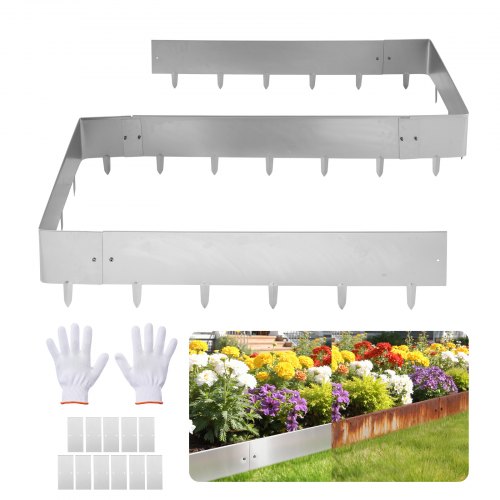 Rasenkante, 10er-pack, 100x23 Cm Beeteinfassung, Cortenstahl Beetumrandung Mit 11 Verbindungsplatten, Beetbegrenzung Rasenbleche Mähkante Metall Gartenpalisade Für Blumenbeete & Gartenwege