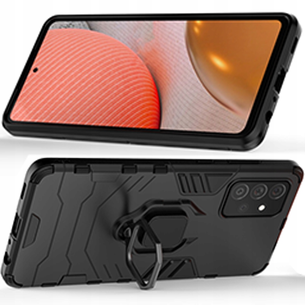 Ring Armor Hybrid-schutzhülle + Magnethalterung Für Samsung Galaxy A72 4g, Schwarz