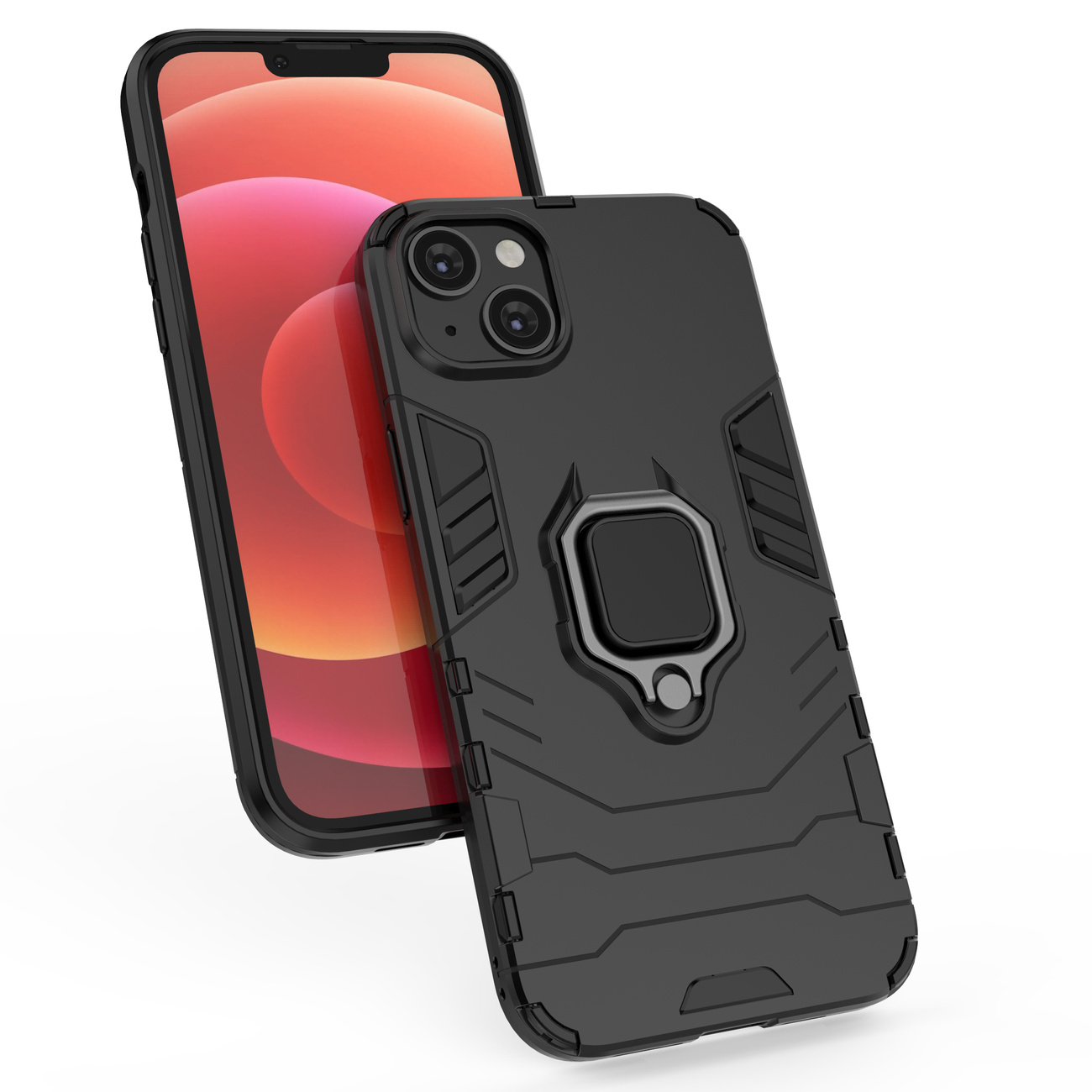 Ring Armor Schutzhülle Für Iphone 14 Pro Max, Gepanzerte Schutzhülle, Magnetischer Haltering, Schwarz