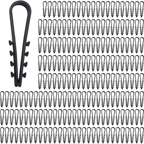 Packung Mit 200 Schlaufenankern, 5 Bis 10 Mm, Mit Steckschlaufe, Rundkabel In Festu-form, Ankerklemme, Kabelbinderring Für Verschiedene Anwendungsszenarien (schwarz)