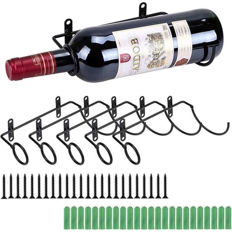 Set Mit 6 Eisernen Wand-weinregalen, Öffnung Links