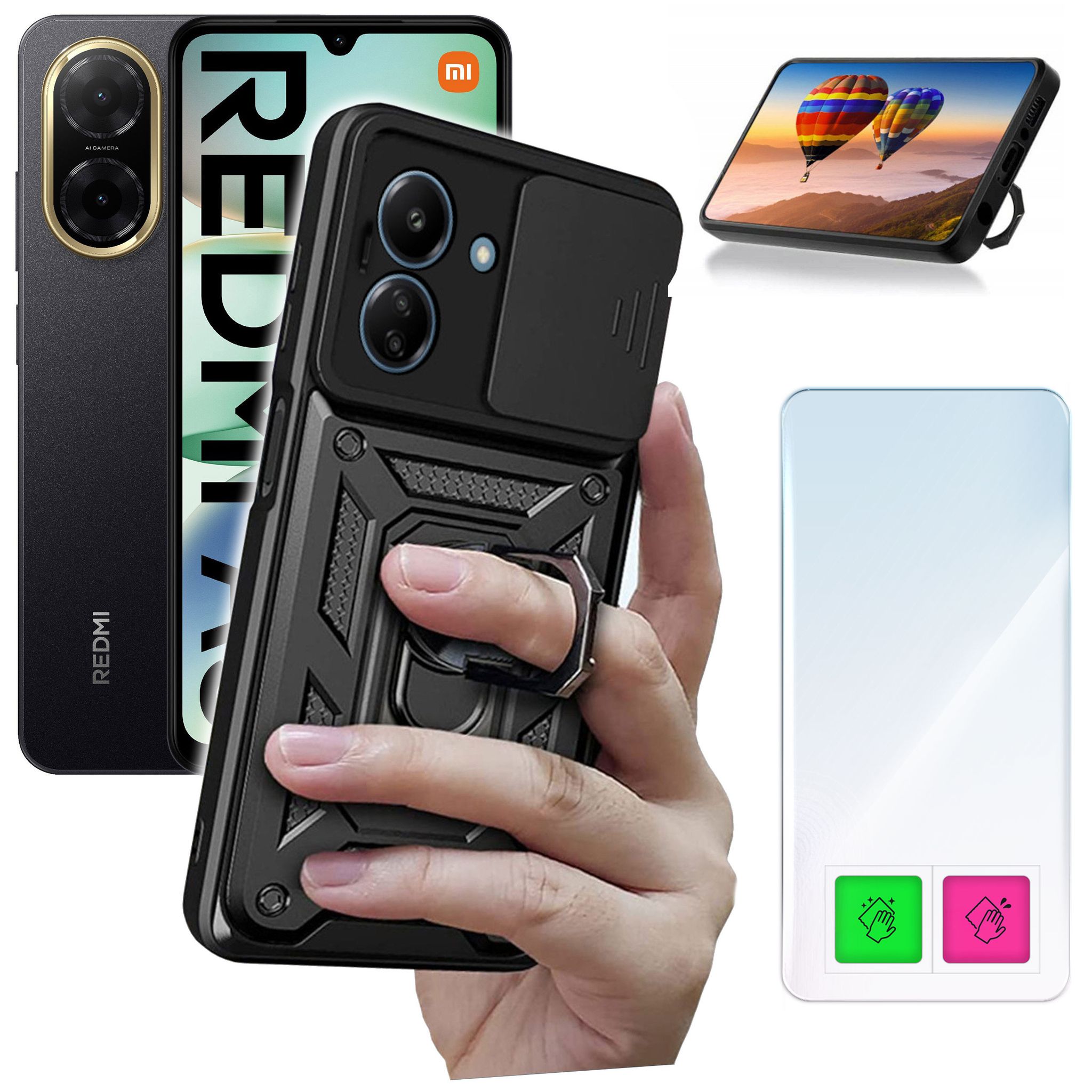 Schutzhülle Für Xiaomi Redmi A5 173 Mm, Panzerschutzhülle + Glas