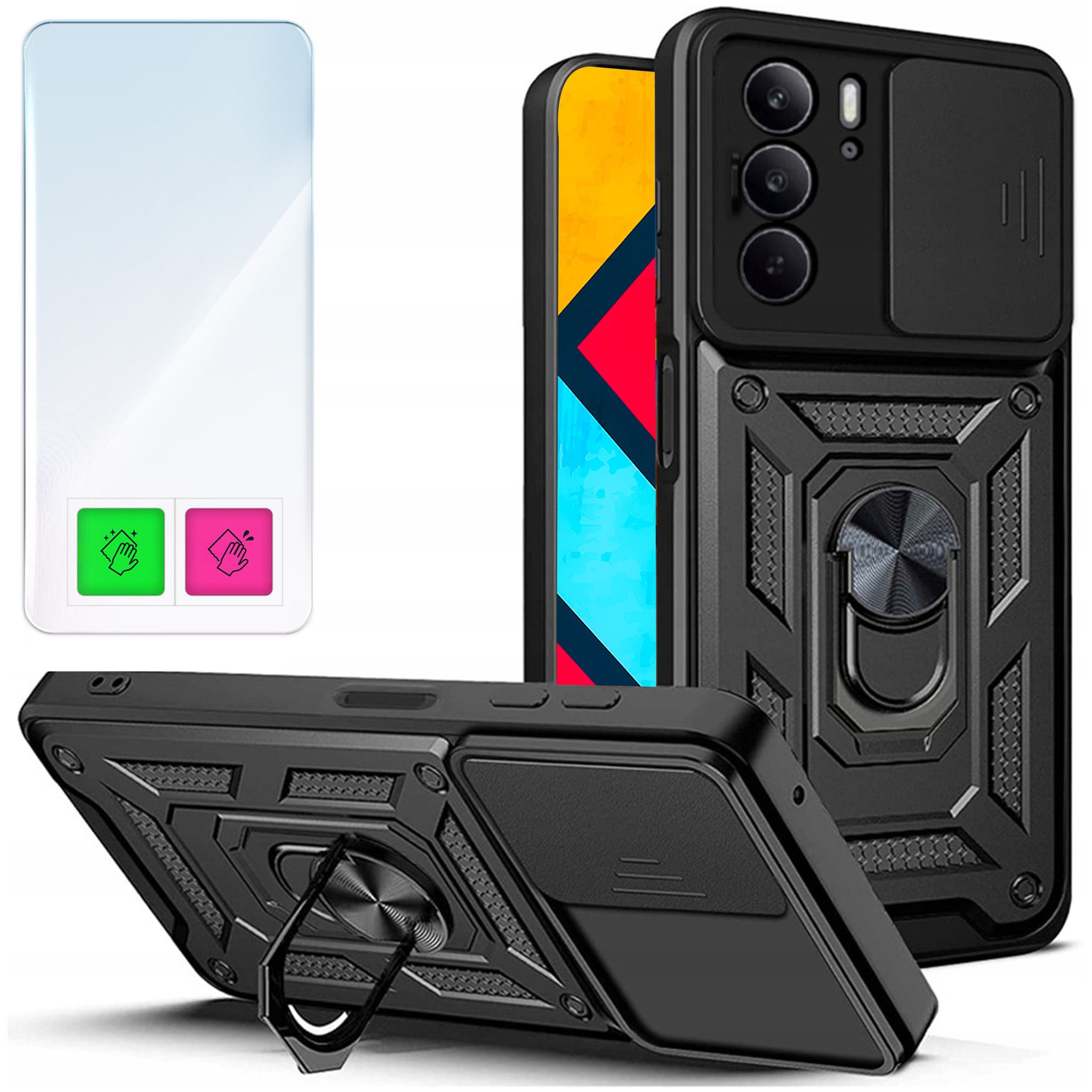 Realme C75 Schutzhülle Mit Gepanzerter Rückseite Und 9h-glas