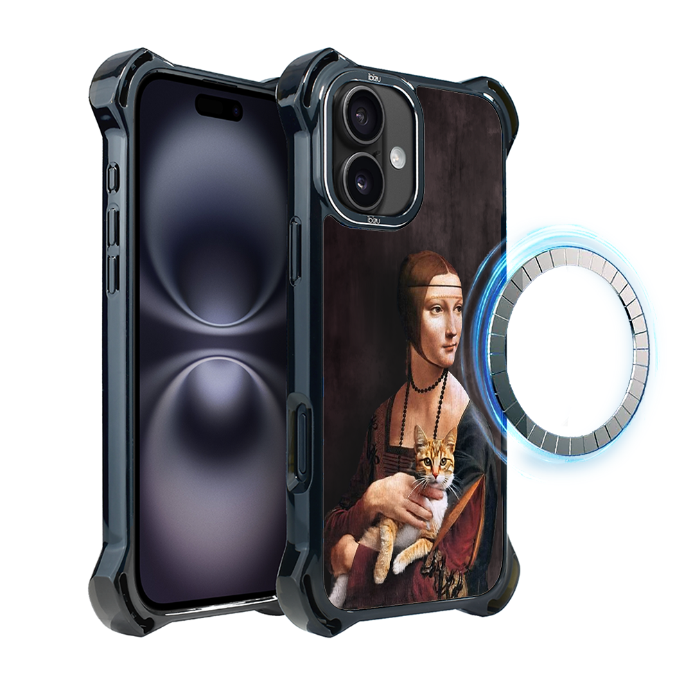 Iphone 16 Ibizu Dropguard Ultra Hülle Mit Magsafe, Leonardo Da Vinci, Dame Mit Katze