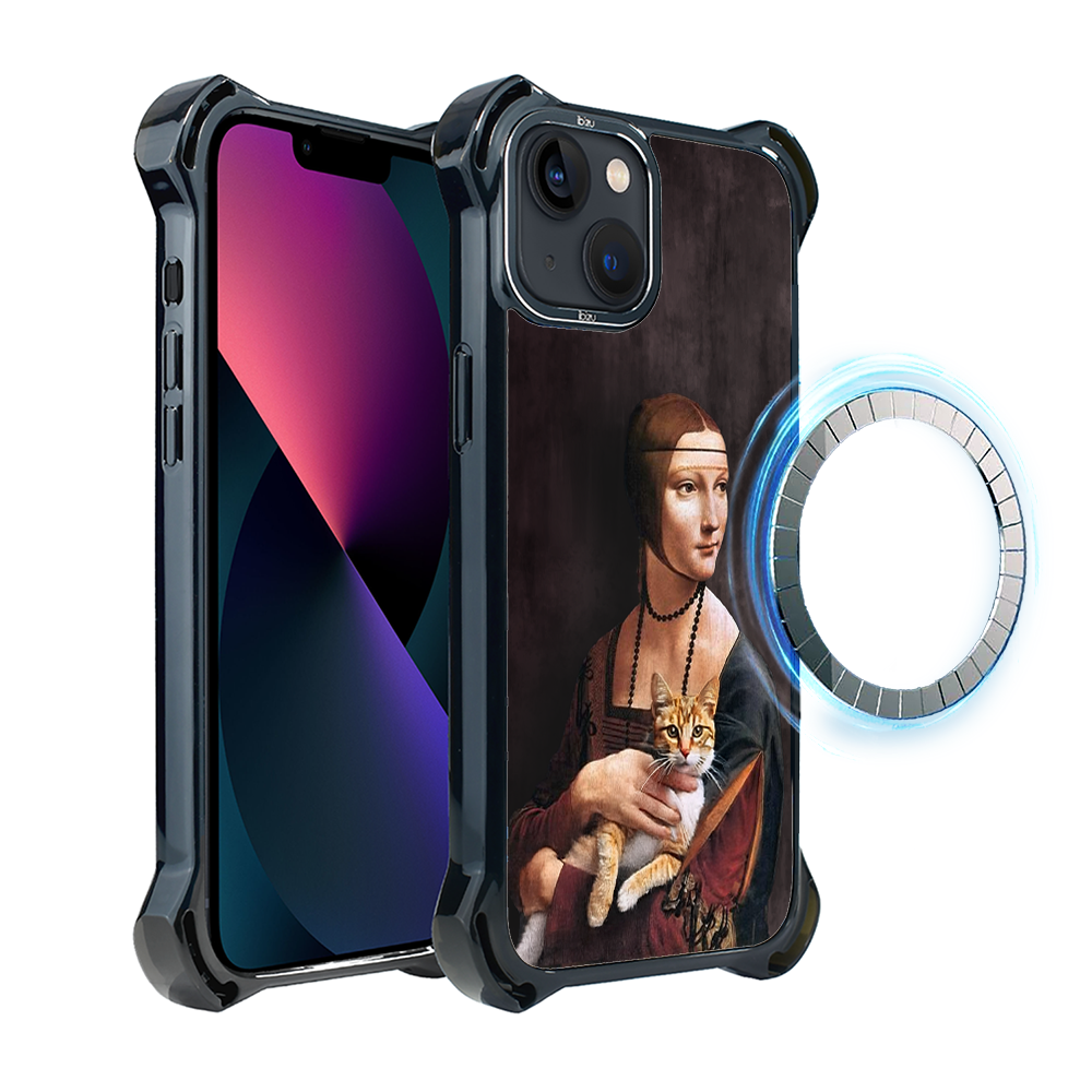 Iphone 13 Ibizu Dropguard Ultra Hülle Mit Magsafe, Leonardo Da Vinci, Dame Mit Katze
