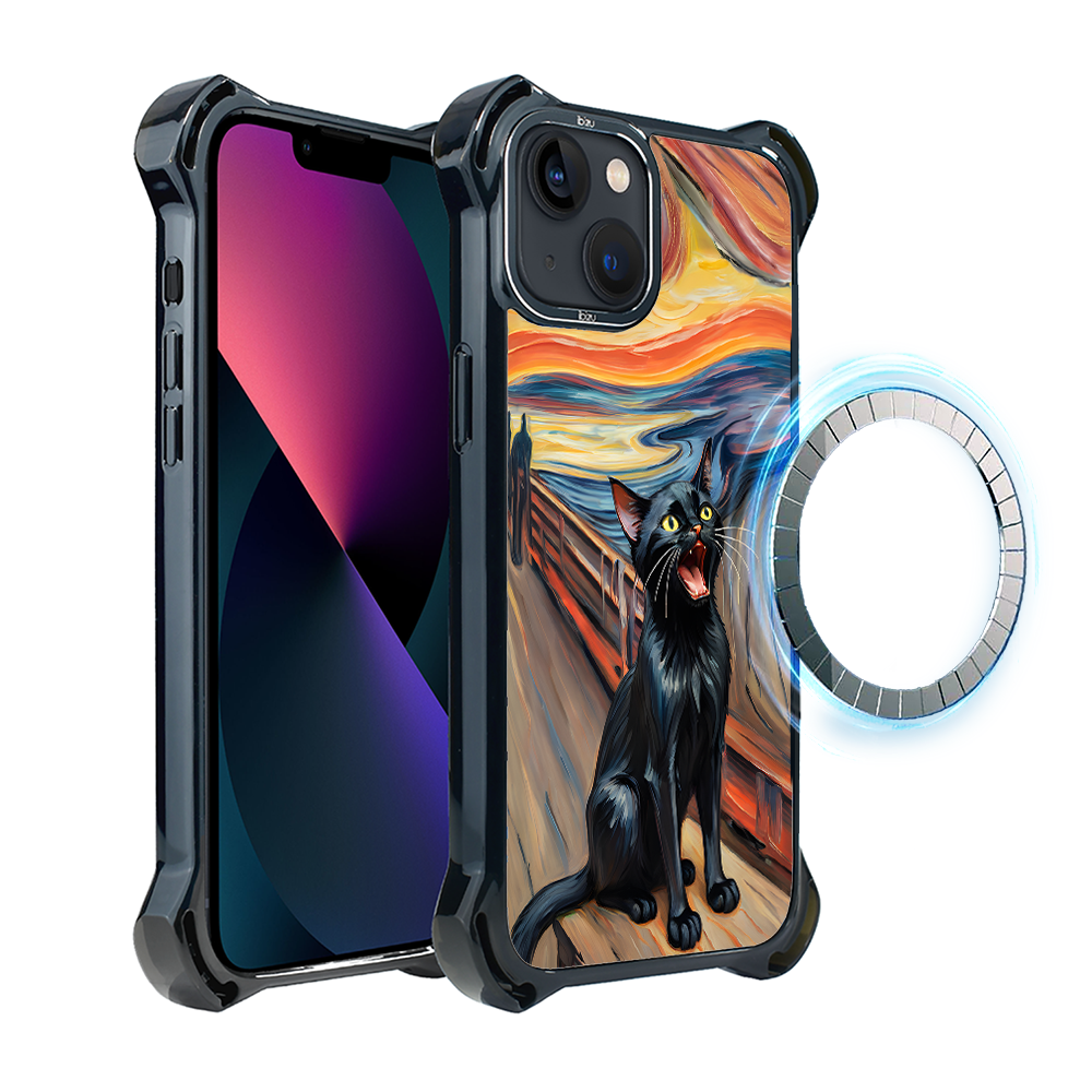 Iphone 13 Ibizu Dropguard Ultra Hülle Mit Magsafe, Edvard Munch, Katzenschrei