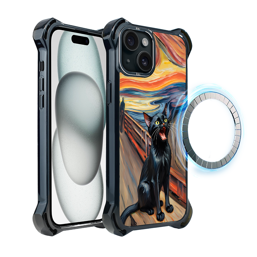 Iphone 15 Plus Ibizu Dropguard Ultra Hülle Mit Magsafe, Edvard Munch, Schreiende Katze