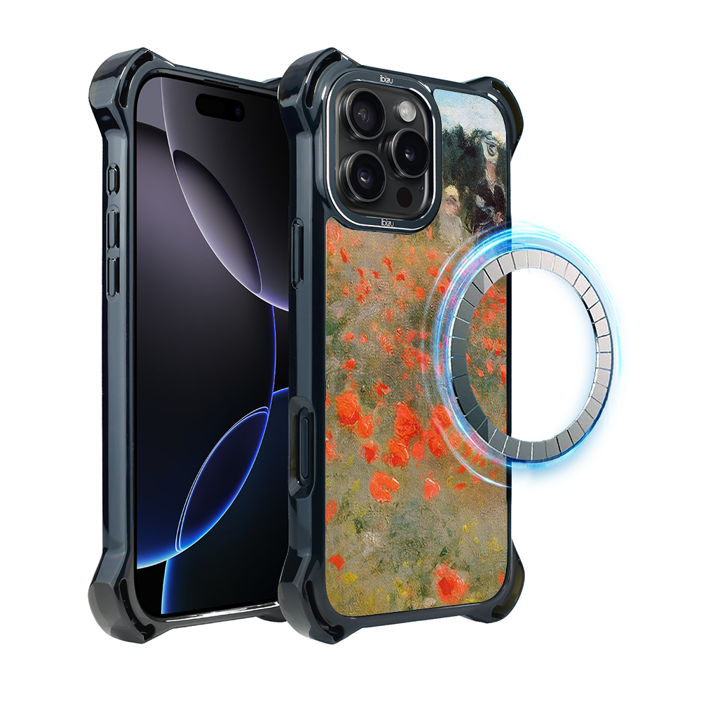 Iphone 16 Pro Ibizu Dropguard Ultra Hülle Mit Magsafe, Claude Monet, Mohnfeld