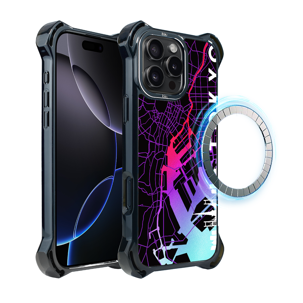 Hülle Für Iphone 16 Pro Max Ibizu Dropguard Ultra Mit Magsafe, Weltkarten, Tokio
