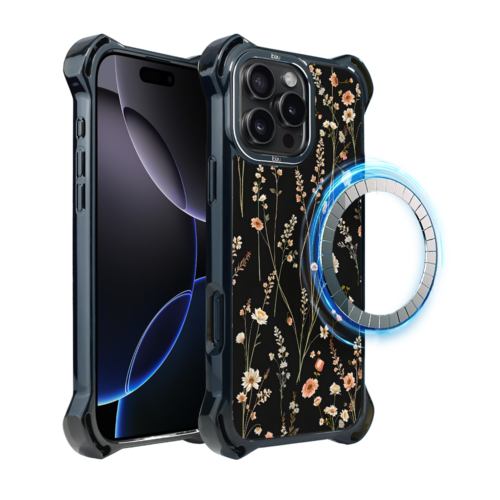 Iphone 16 Pro Ibizu Dropguard Ultra Hülle Mit Magsafe, Pastel Bloom, Midnight Garden