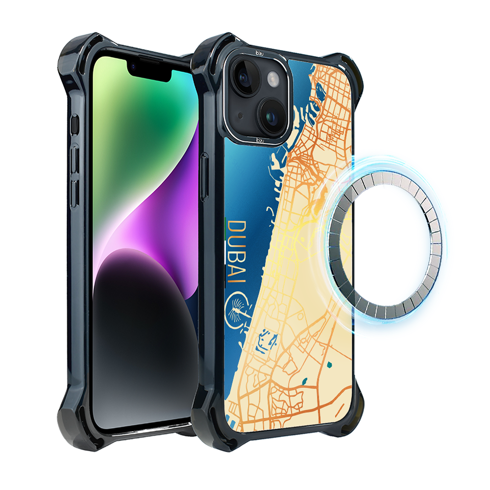 Iphone 14 Ibizu Dropguard Ultra Hülle Mit Magsafe, Weltkarten, Dubai