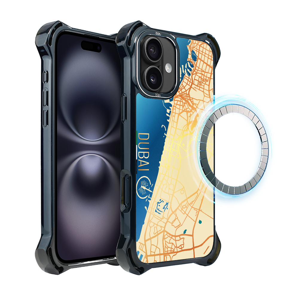 Iphone 16 Ibizu Dropguard Ultra Hülle Mit Magsafe, Weltkarten, Dubai