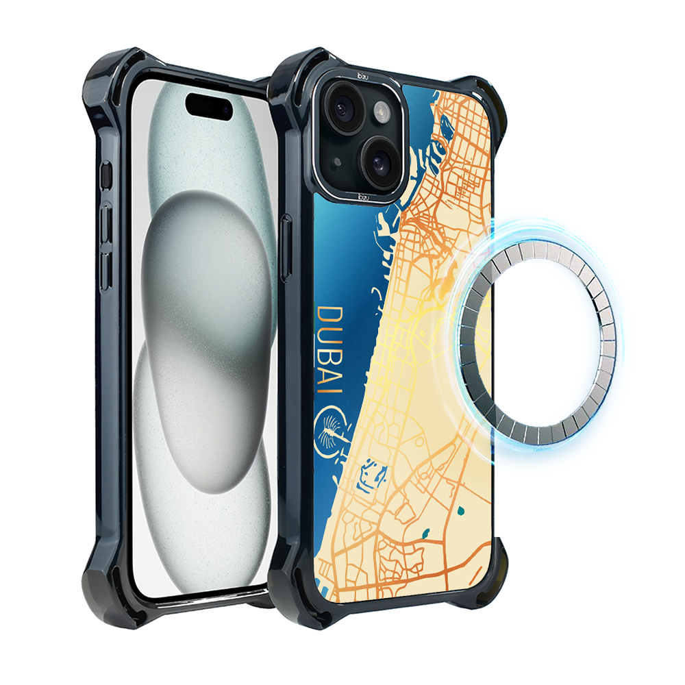 Iphone 15 Ibizu Dropguard Ultra Hülle Mit Magsafe, Weltkarten, Dubai