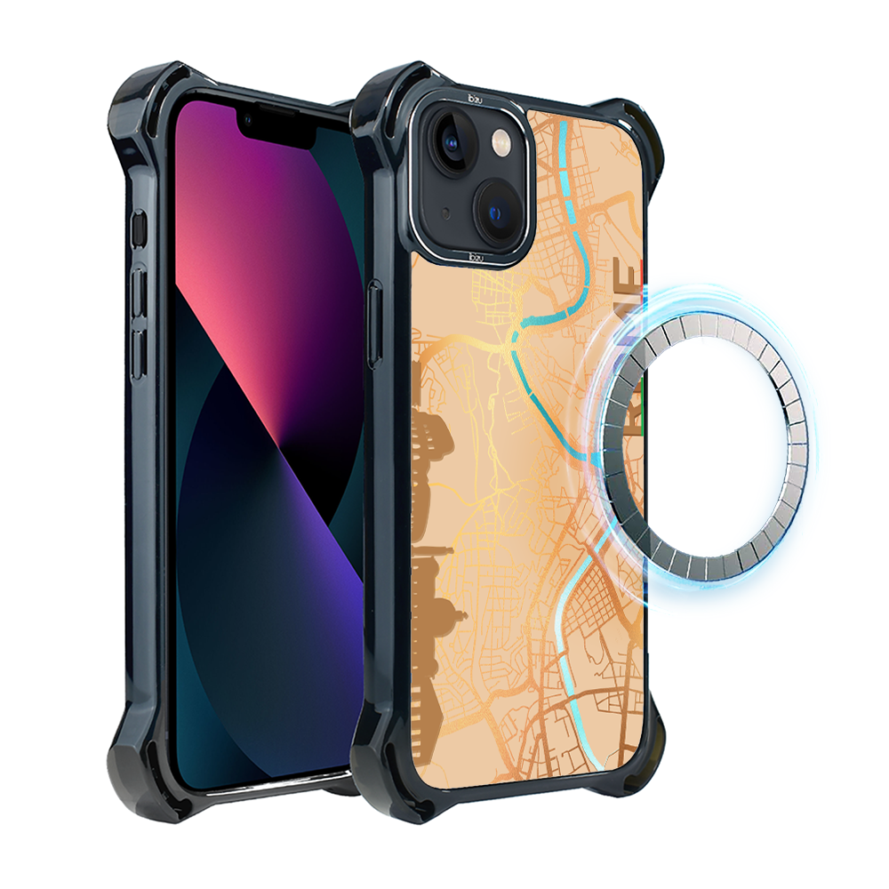 Iphone 13 Ibizu Dropguard Ultra Hülle Mit Magsafe, Weltkarten, Rom