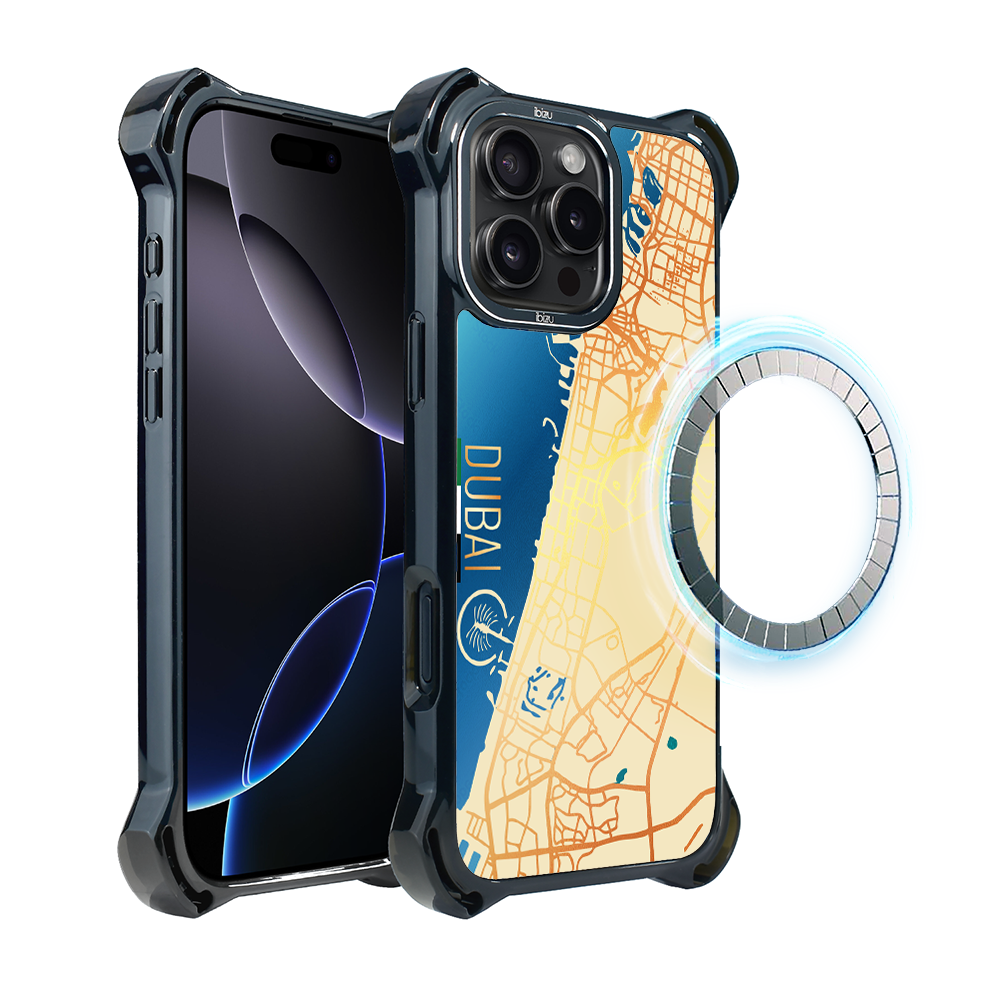 Iphone 16 Pro Ibizu Dropguard Ultra Hülle Mit Magsafe, Weltkarten, Dubai