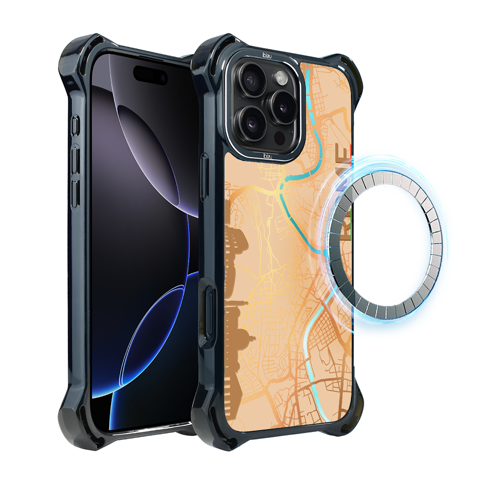 Hülle Für Iphone 16 Pro Ibizu Dropguard Ultra Mit Magsafe, Weltkarten, Rom