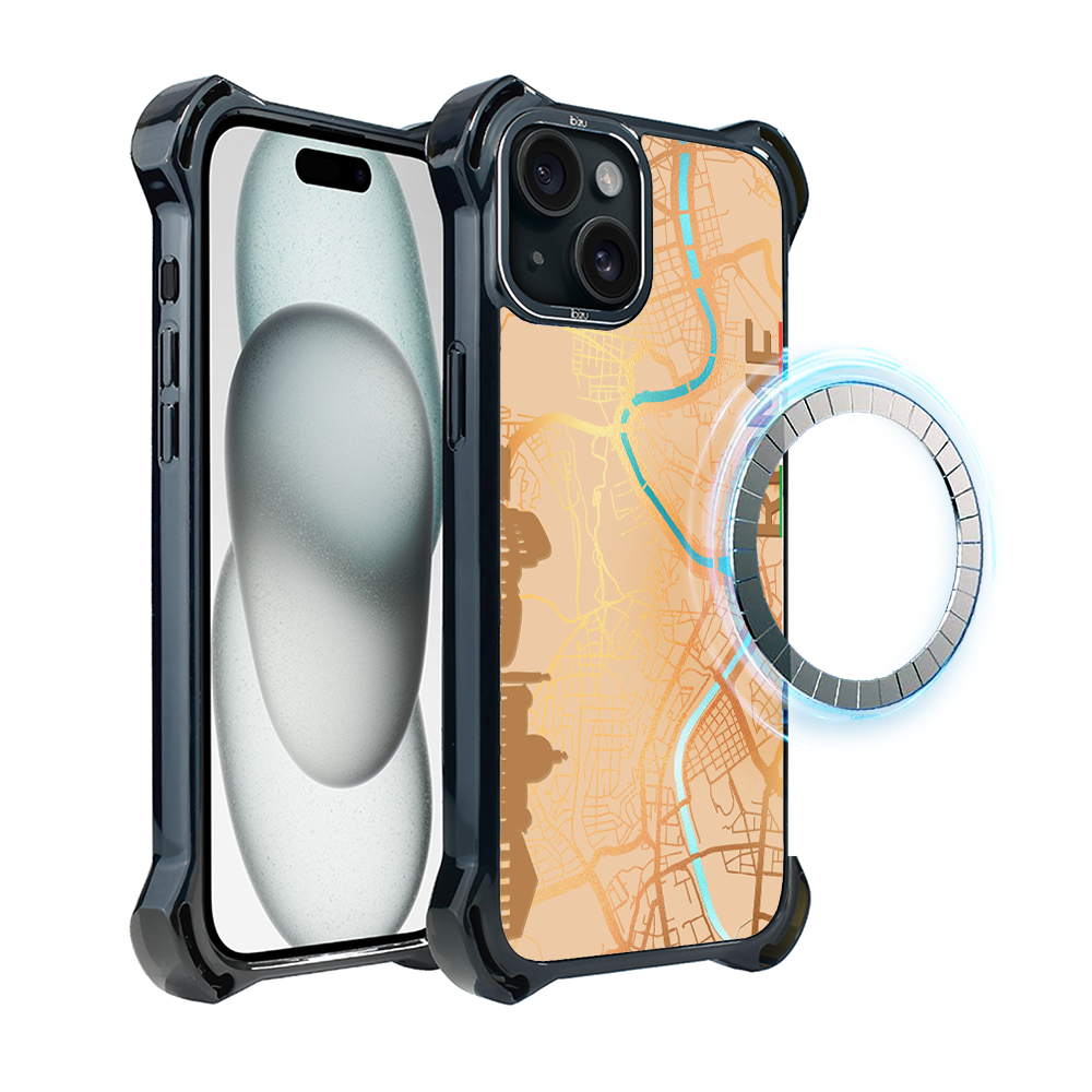 Iphone 15 Plus Ibizu Dropguard Ultra Hülle Mit Magsafe, Weltkarten, Rom