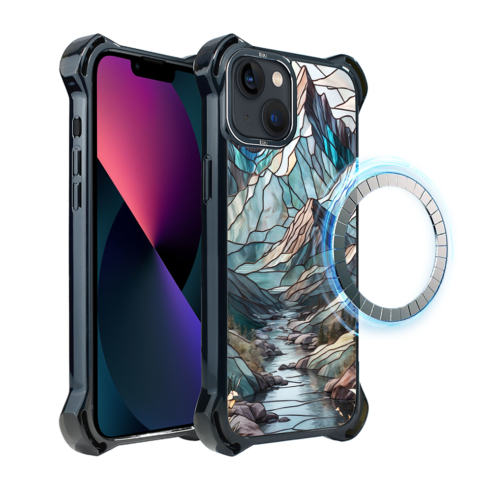 Iphone 13 Ibizu Dropguard Ultra Hülle Mit Magsafe, Glasfarben, Mountain Stream