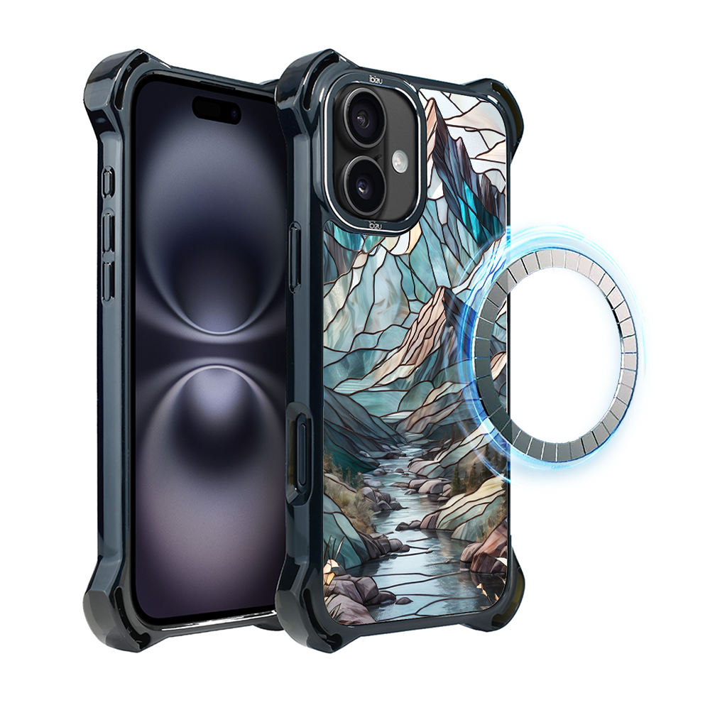 Iphone 16 Ibizu Dropguard Ultra Hülle Mit Magsafe, Glasfarben, Mountain Stream