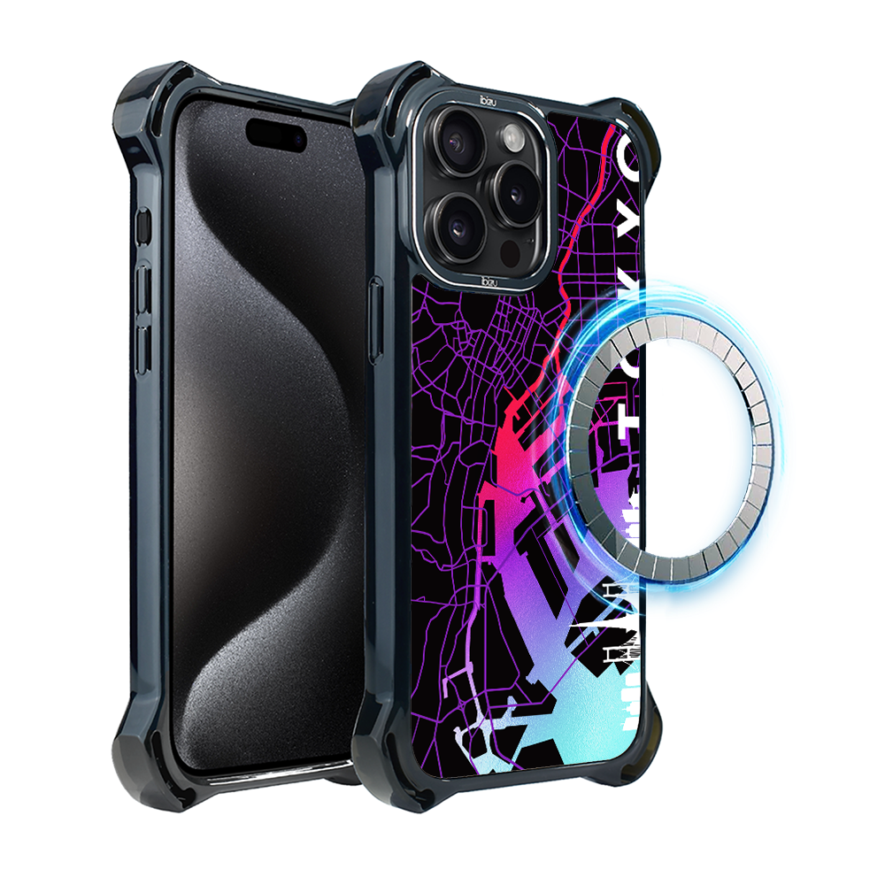 Iphone 15 Pro Ibizu Dropguard Ultra Hülle Mit Magsafe, Weltkarten, Tokio