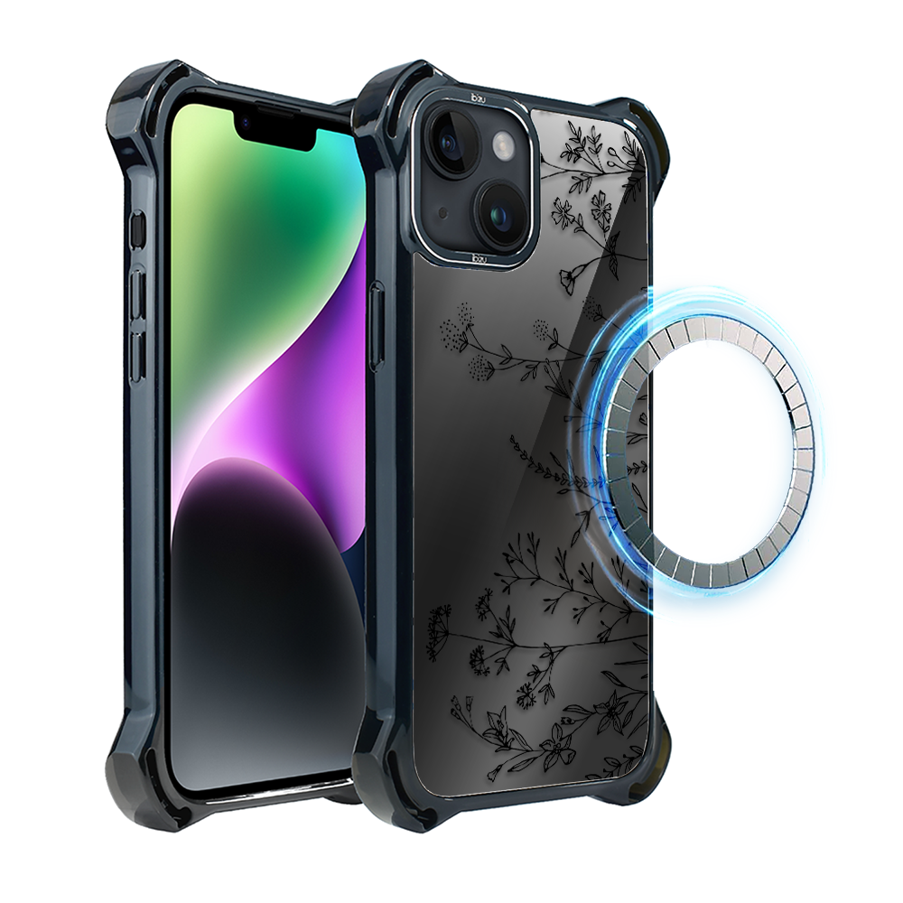Iphone 14 Plus Ibizu Dropguard Ultra Hülle Mit Magsafe, Midnight, Touch Of Flowers