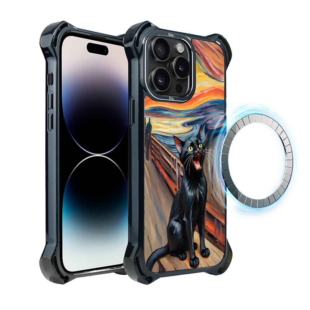 Iphone 14 Pro Ibizu Dropguard Ultra Hülle Mit Magsafe, Edvard Munch, Schreiende Katze