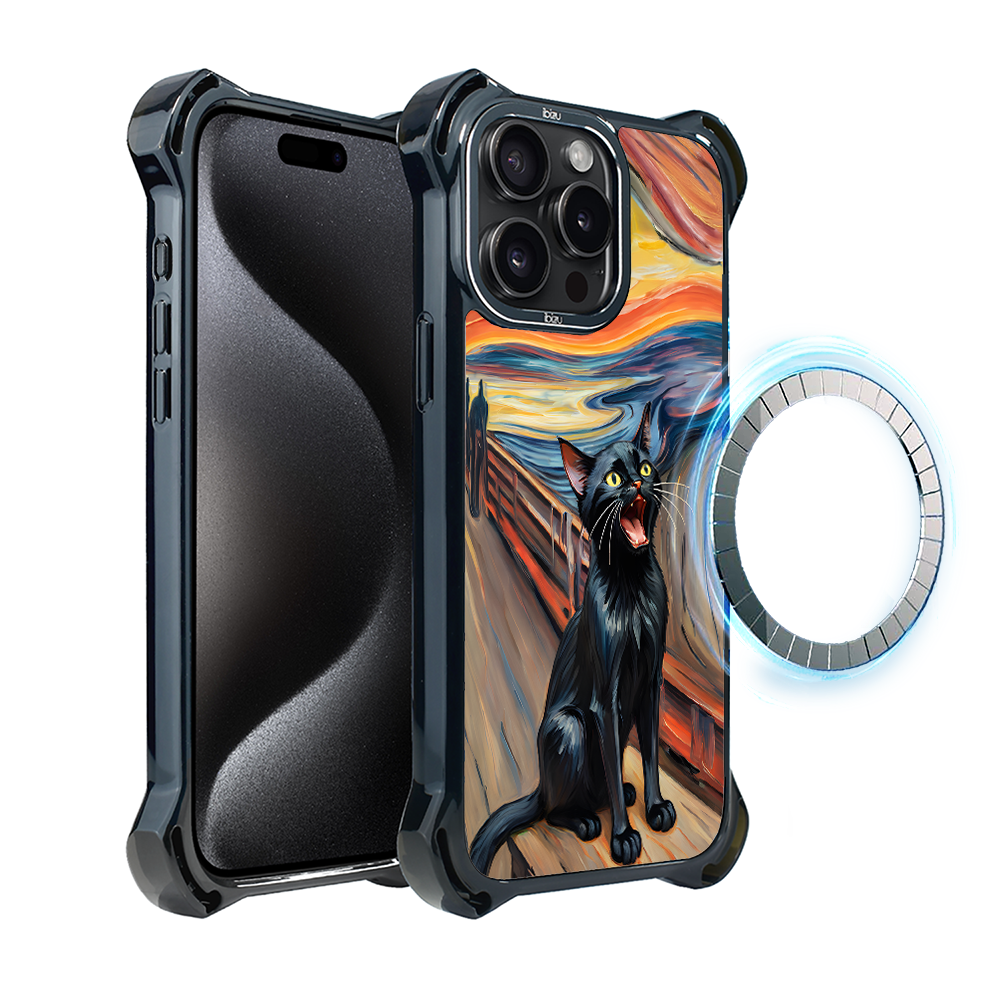 Iphone 15 Pro Max Ibizu Dropguard Ultra Hülle Mit Magsafe, Edvard Munch, Schreiende Katze