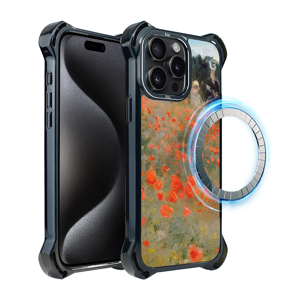 Iphone 15 Pro Max Ibizu Dropguard Ultra Hülle Mit Magsafe, Claude Monet, Mohnfeld