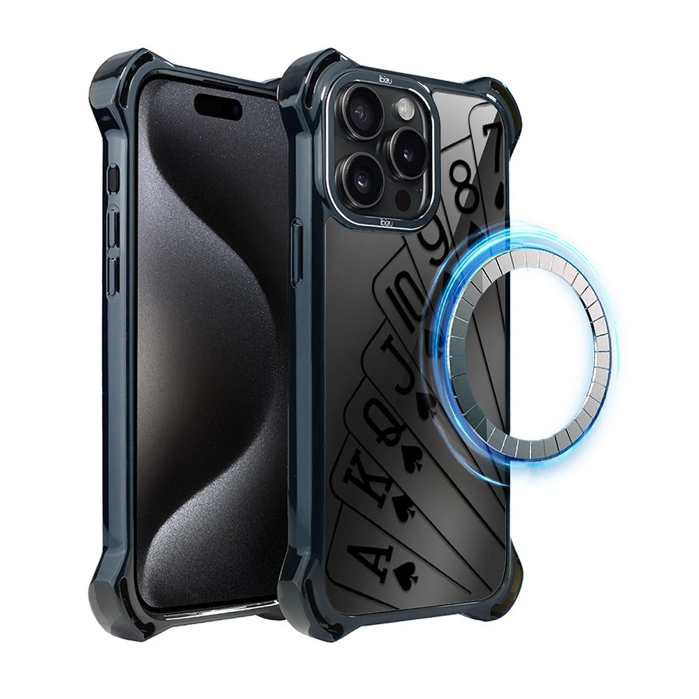 Hülle Für Iphone 15 Pro Max Ibizu Dropguard Ultra Mit Magsafe, Midnight, Spielkarten