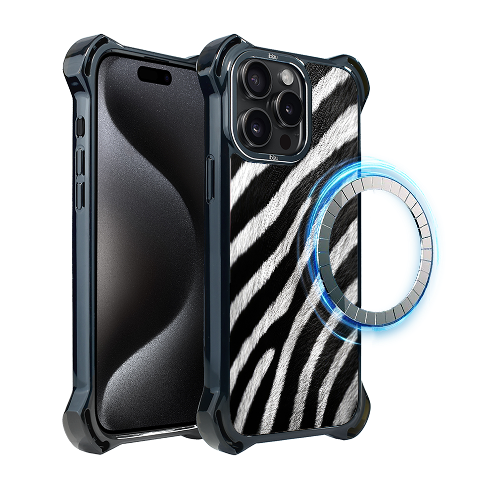 Hülle Für Iphone 15 Pro Max Ibizu Dropguard Ultra Mit Magsafe, Nature's Call, Zebra