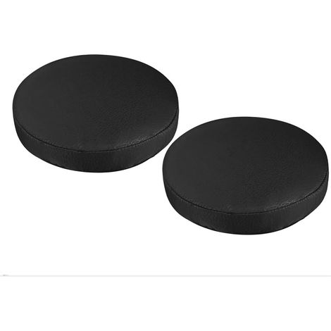Set Mit 2 Hockerüberzügen Aus Kunstleder, Runde Hockerüberzüge, Schwarz, Stuhlschutz, Staubdicht
