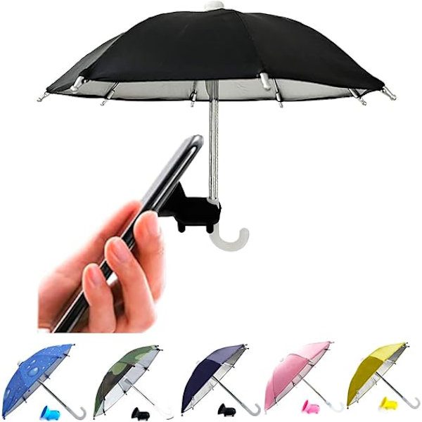 Uv-schutz-handydisplay, Universell Verstellbare Handyhalterung Mit Saugnapf In Schweinchenform Und Regenschirmform. Schwarz.
