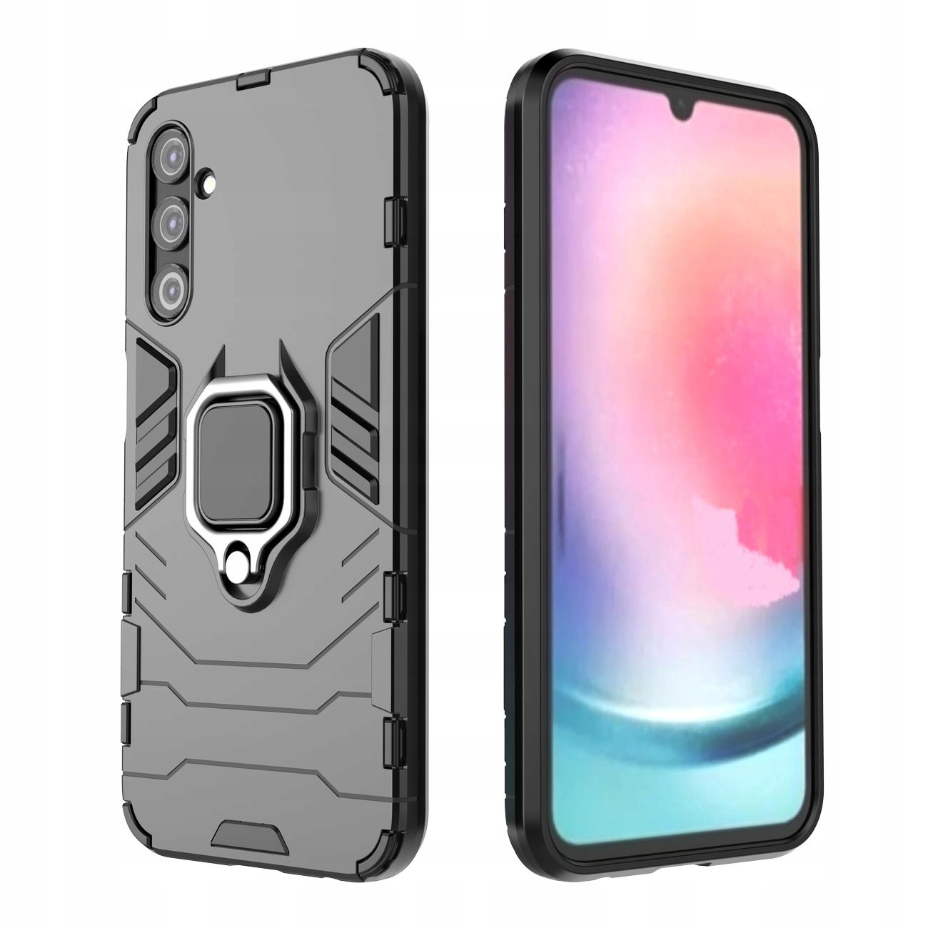 Ring Armor Schutzhülle Für Samsung Galaxy A24 4g, Gepanzerte Schutzhülle, Magnetischer Haltering, Schwarz