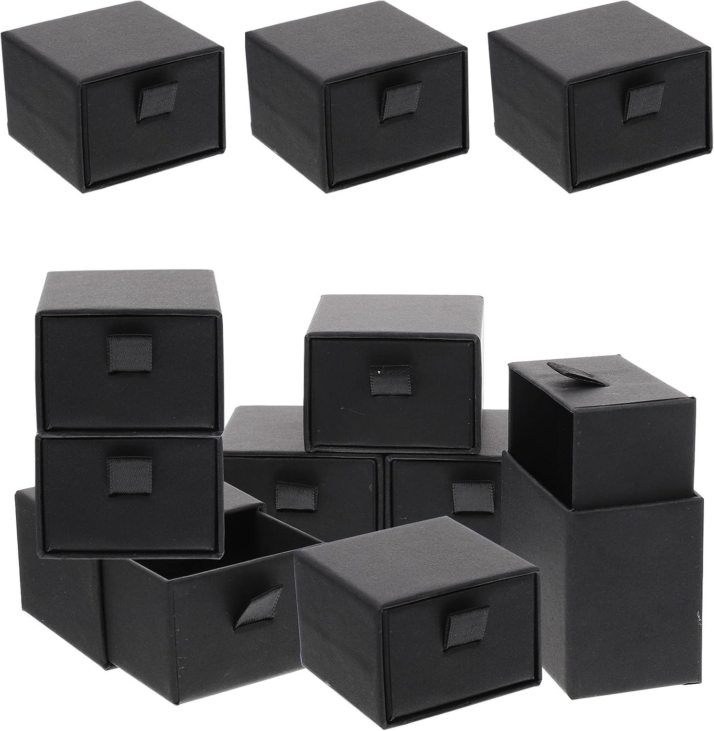 Schmuckaufbewahrungsset In Schwarz 12 Stück Aus Papierkarton Kleiner Schmuckorganizer Zur Schmuckaufbewahrung Für Ohrringe Und Armbänder Im Haushalt