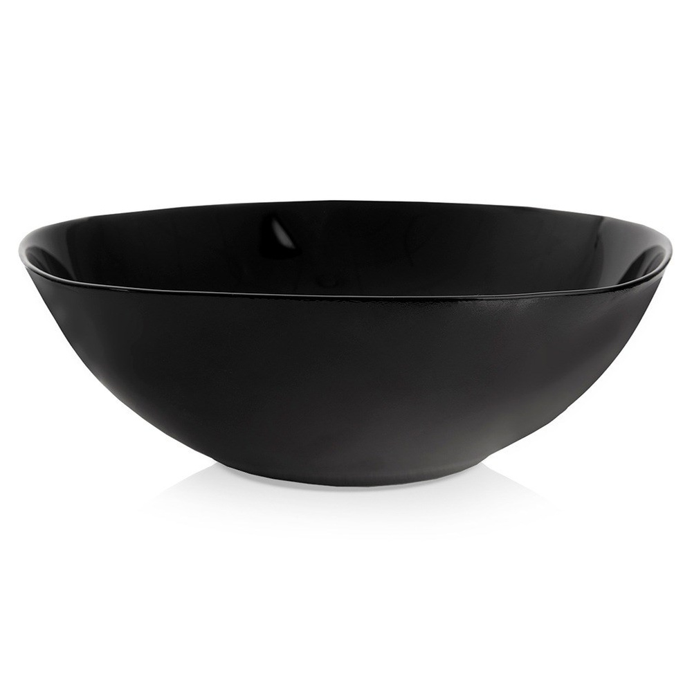 Schwarze Glas-salatschüssel Für Salate, Gerichte, Obst, Snacks, 2 L