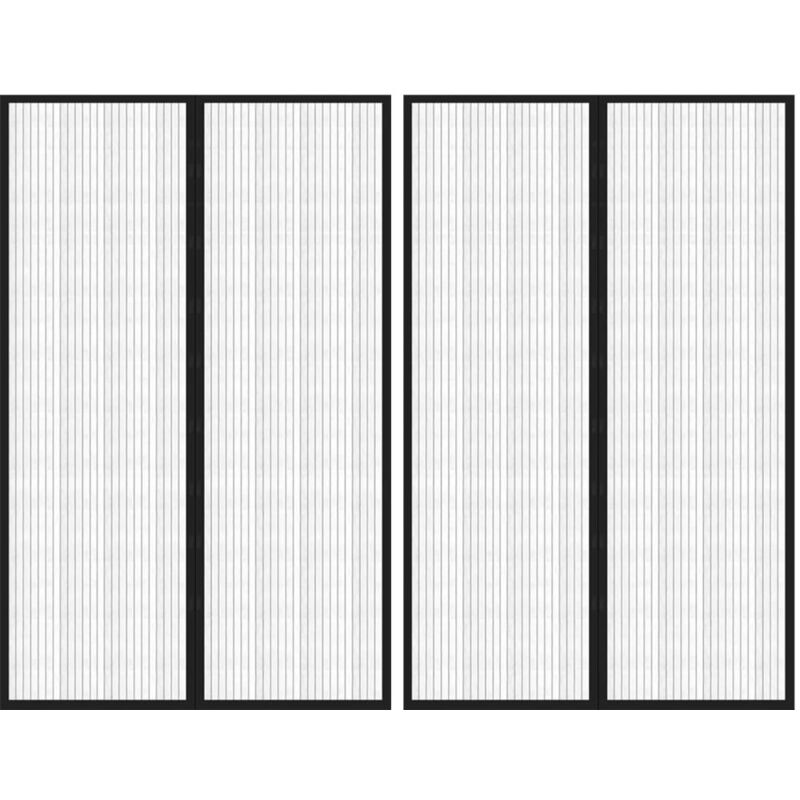 Schwarzer Magnetischer Insektenschutz-türvorhang, 220 X 130 Cm, 2 Stück