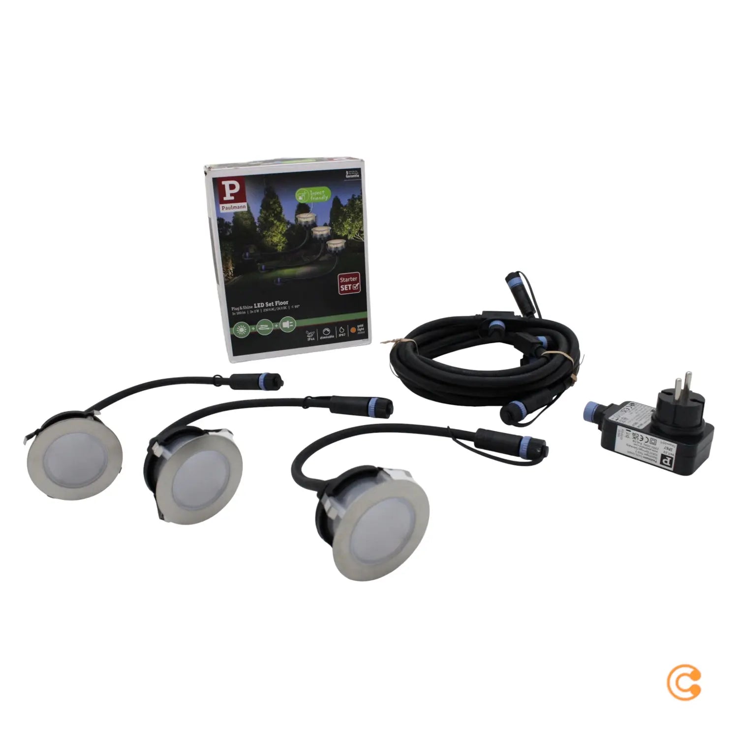 [neuwertig] B-ware Paulmann Einbauleuchte Spot Led Plug Shine Set Leuchte Silber Warmweiß Dimmbar
