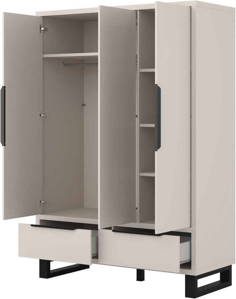 Schrank Eden Mit 2 Schubladen Und 3 Türen, Kaschmir, 210.3cm Bild 3