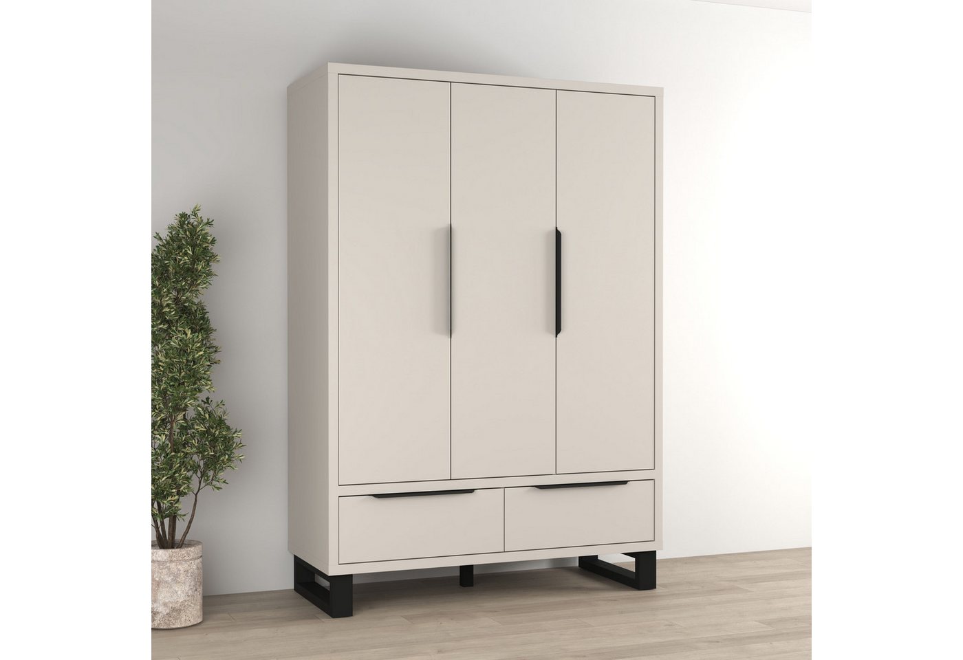 Schrank Eden Mit 2 Schubladen Und 3 Türen, Kaschmir, 210.3cm Bild 5