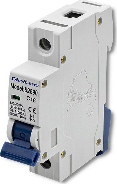 Qoltec C16 Leitungsschutzschalter Sicherung Wechselstrom 16 A 1-polig
