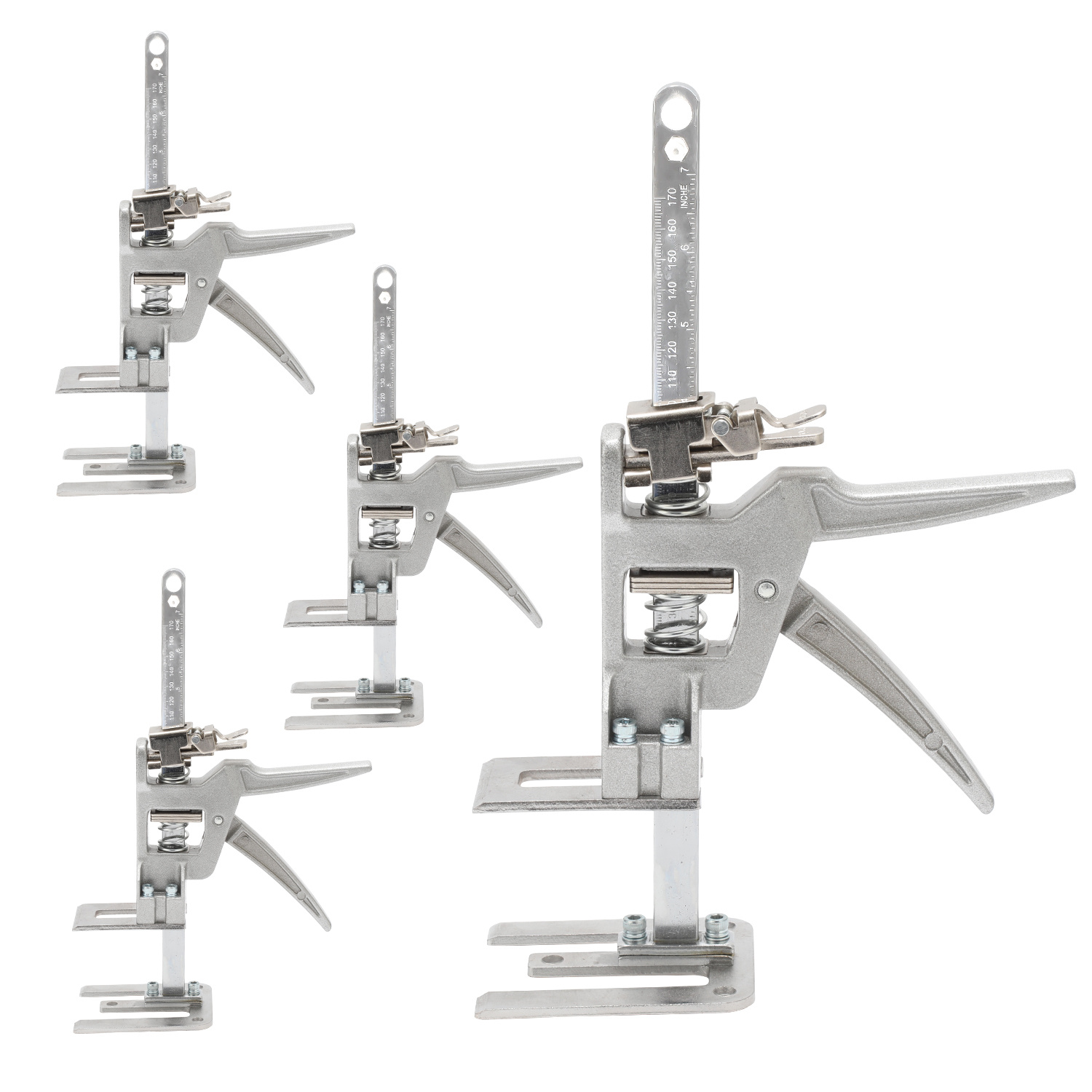Randaco Möbelheber Set 4 Stück Mit Skala, Fein Einstellbarer Montageheber 0-145 Mm, Plattenheber Für Möbel, Bis 150 Kg